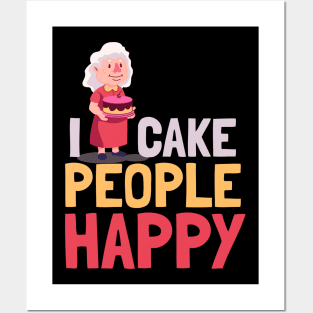 Funny and cute pastry cake grandma design for baking lovers Posters and Art